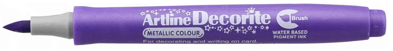 Marker ARTLINE Decorite, varf flexibil (tip pensula) - mov metalizat