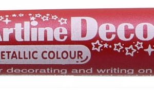 Marker ARTLINE Decorite, varf flexibil (tip pensula) - rosu metalizat