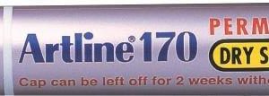 Permanent marker ARTLINE 170 - Dry safe ink, corp plastic, varf rotund 2.0mm - negru