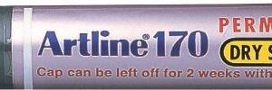 Permanent marker ARTLINE 170 - Dry safe ink, corp plastic, varf rotund 2.0mm - verde
