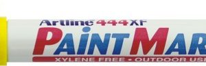Marker cu vopsea ARTLINE 444XF, corp metalic, varf rotund 0.8mm - galben