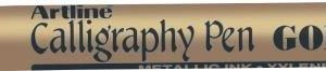 Marker ARTLINE Calligraphy, corp metalic, varf tesit din fetru 2.5mm - auriu
