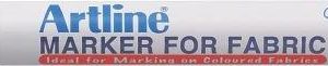 Marker ARTLINE for Fabric, pentru marcat pe material textil, corp metalic, varf rotund 1.2mm - alb