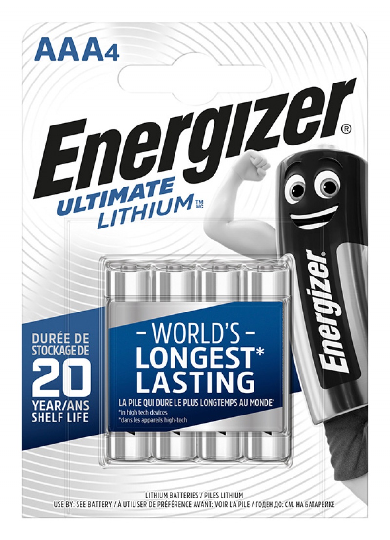 Baterii Ultimate Lithium, AAA, L91, 1.5V, 4 buc/set, Energizer