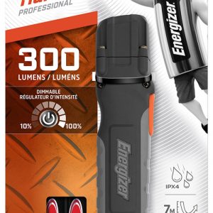 Lanterna LED Hard Case Profesionala, 300 lumeni + 2 baterii AA, Energizer