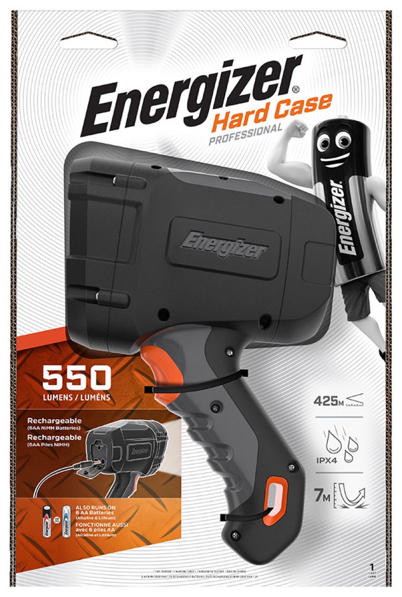 Lanterna LED reincarcabila Hard Case, 550 lumeni, Energizer