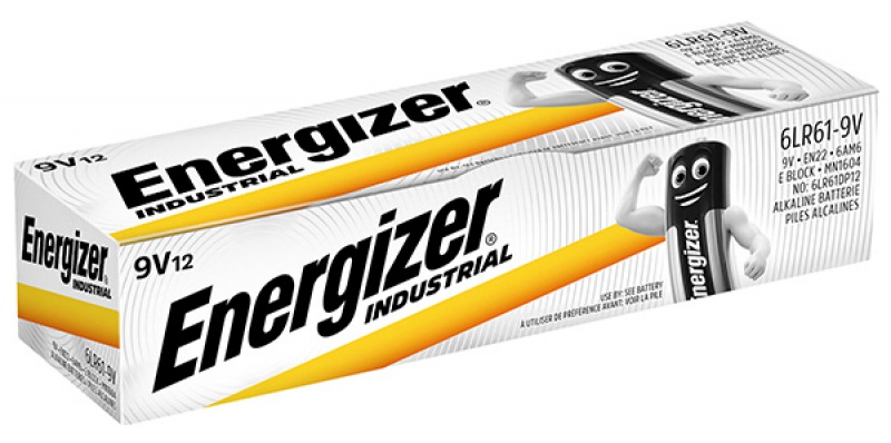 Baterii industriale 9V, 12 buc/cutie, Energizer