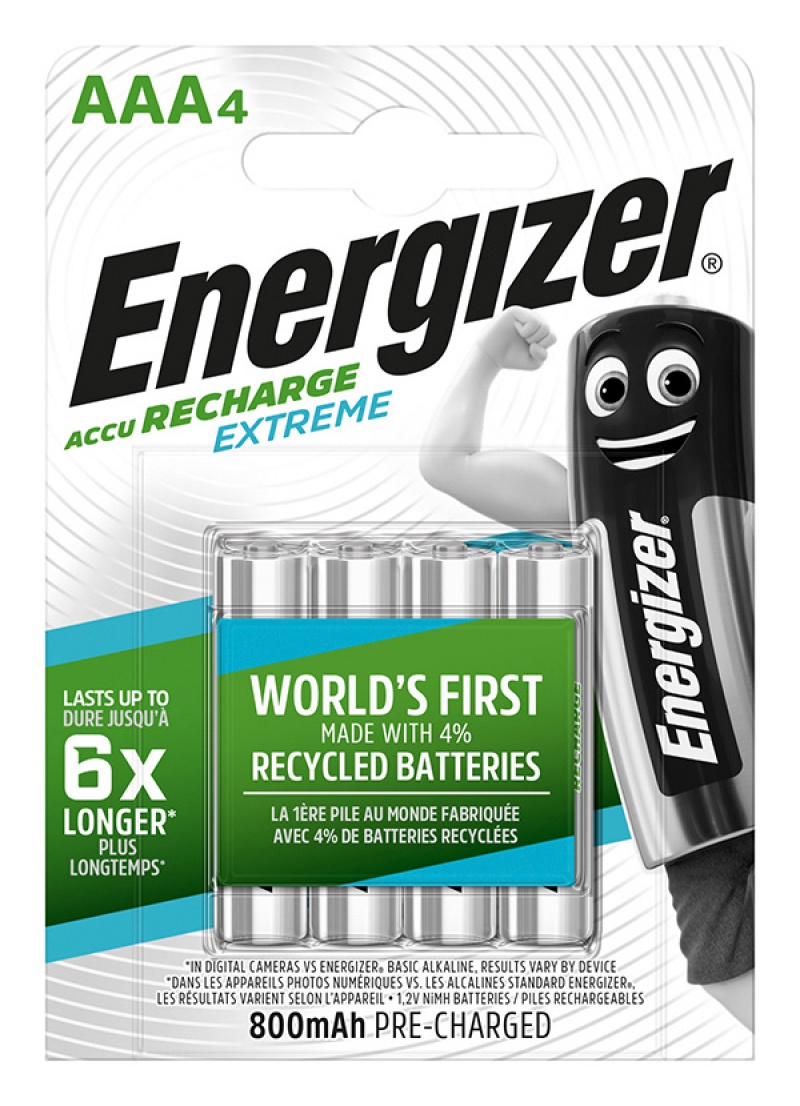 Acumulatori Extreme AAA, R3, 1.2V, 800 mAh, 4 buc/set, Energizer