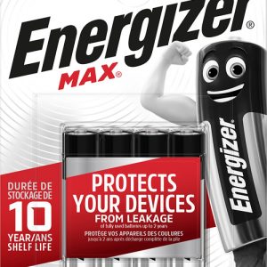 Baterii Max AAA, LR03, 1.5V, 4 buc/set, Energizer, dureaza cu 50% mai mult decat cele alkaline