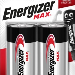 Baterii Max D, LR20, 1,5V, 2 buc/set, Energizer, dureaza cu 50% mai mult decat cele alkaline