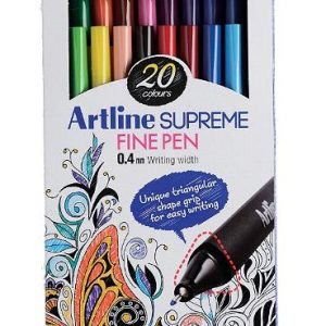 Liner ARTLINE Supreme, varf fetru 0.4mm, 20 culori/set