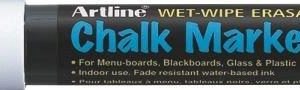 Marker cu creta ARTLINE, pentru table de scris, varf 4.0mm - alb