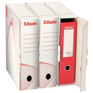 Cutie depozitare si arhivare Esselte Standard, pentru biblioraft, 100% reciclat, FSC, carton, alb