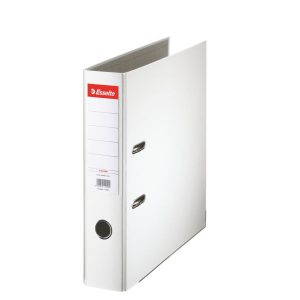 Biblioraft Esselte Economy, PP, partial reciclat, FSC, A4, 75 mm, alb