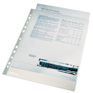 Folie de protectie ESSELTE, A4, 40 mic, 100 buc/set, cristal
