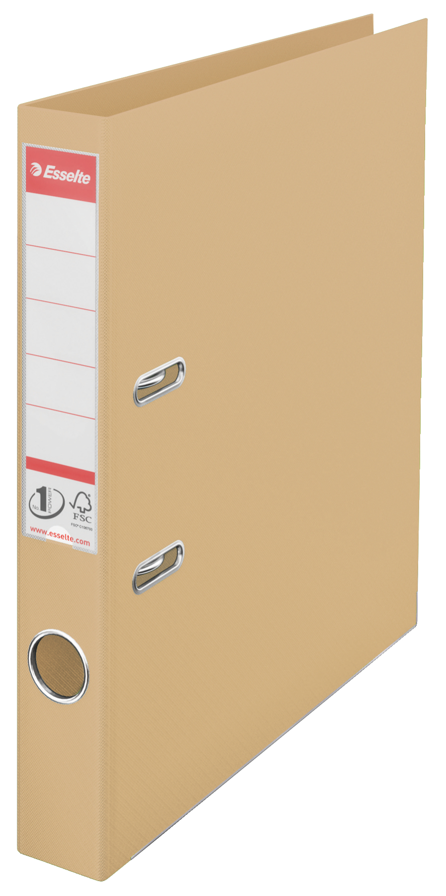 Biblioraft Esselte No.1 Power, PP/PP, partial reciclat, FSC, A4, 50 mm, culoarea nisipului