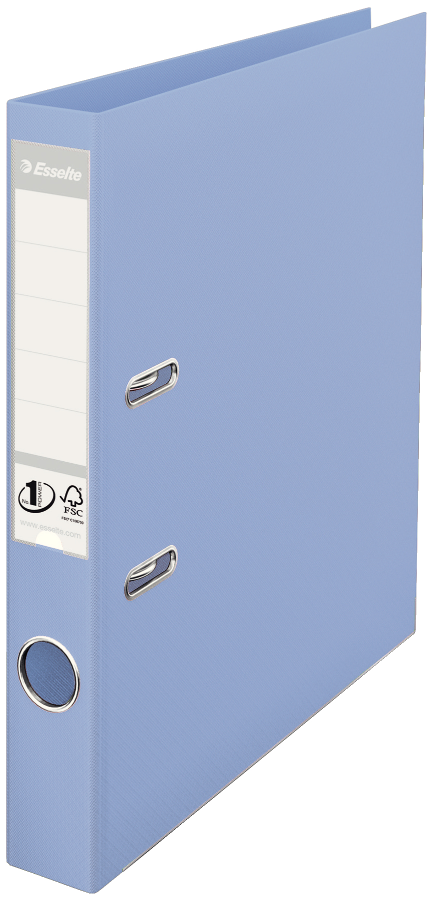 Biblioraft Esselte No.1 Power, PP/PP, partial reciclat, FSC, A4, 50 mm, bleu