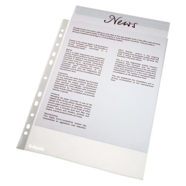 Folie de protectie ESSELTE, A4, 43 mic, 100 buc/set, standard
