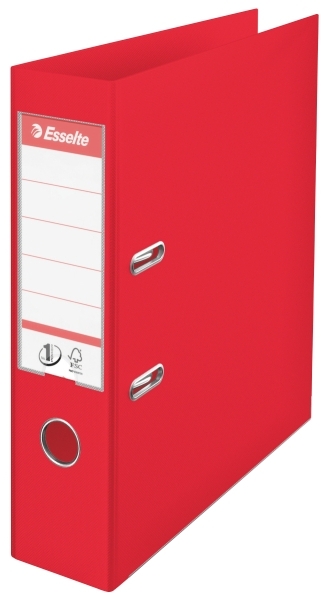Biblioraft Esselte No.1 Power VIVIDA, PP/PP, partial reciclat, FSC, A4, 75 mm, rosu