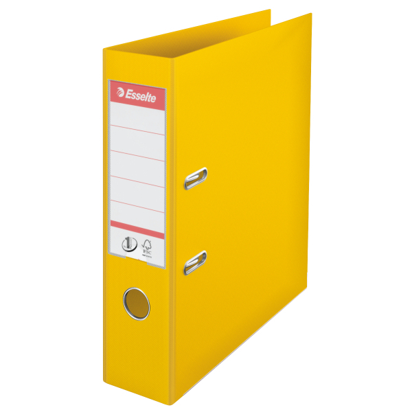 Biblioraft Esselte No.1 Power, PP/PP, partial reciclat, FSC, A4, 75 mm, galben