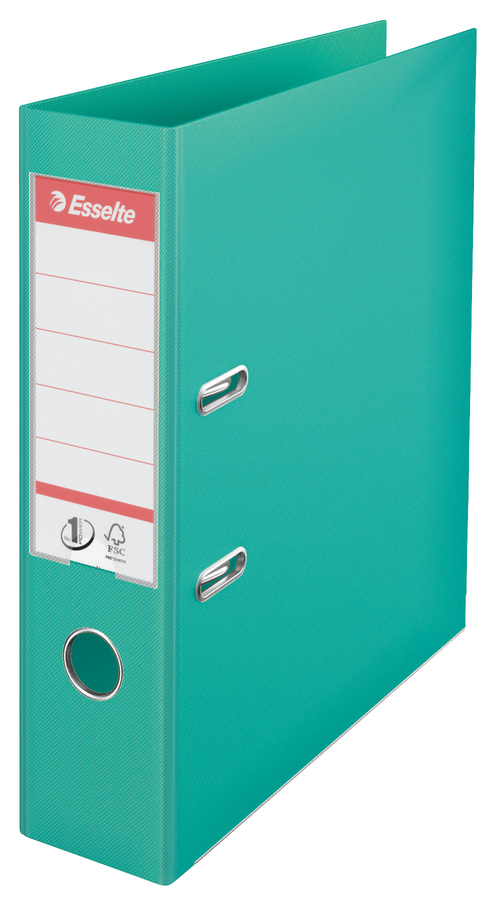 Biblioraft Esselte No.1 Power, PP/PP, partial reciclat, FSC, A4, 75 mm, menta