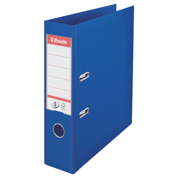 Biblioraft Esselte No.1 Power, PP/PP, partial reciclat, FSC, A4, 75 mm, albastru