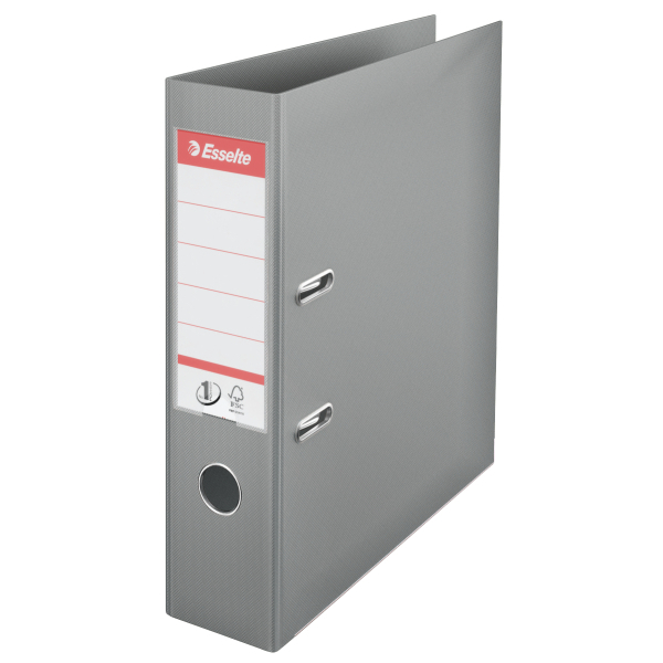 Biblioraft Esselte No.1 Power, PP/PP, partial reciclat, FSC, A4, 75 mm, gri