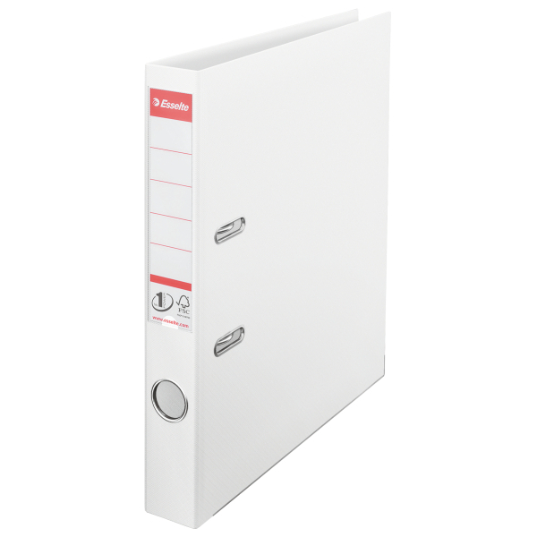 Biblioraft Esselte No.1 Power VIVIDA, PP/PP, partial reciclat, FSC, A4, 50 mm, alb