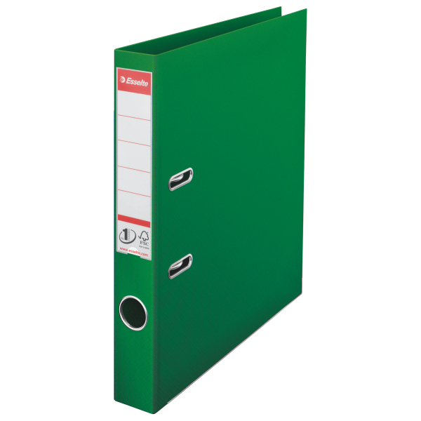 Biblioraft Esselte No.1 Power, PP/PP, partial reciclat, FSC, A4, 50 mm, verde