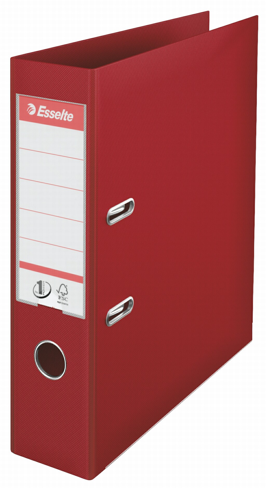 Biblioraft Esselte No.1 Power, PP/PP, partial reciclat, FSC, A4, 75 mm, visiniu