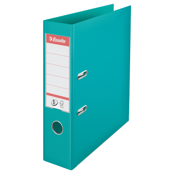Biblioraft Esselte No.1 Power, PP/PP, partial reciclat, FSC, A4, 75 mm, turcoaz