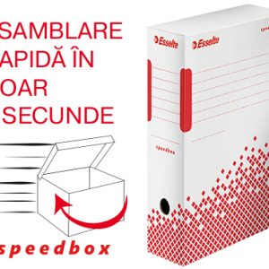 Cutie depozitare si arhivare Esselte Speedbox, carton, 100% reciclat, FSC, reciclabil, 100 mm, alb