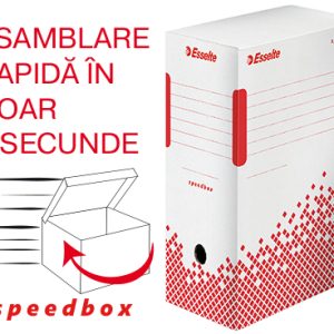 Cutie depozitare si arhivare Esselte Speedbox, carton, 100% reciclat, FSC, reciclabil, 150 mm, alb