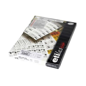 Etichete autoadezive 4/A4, 192 x 61mm, 100 coli/top, pentru bibliorafturi, ETILASCOP - albe