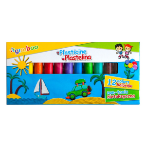 Plastilina standard, 12 culori/cutie, GIMBOO - 12 culori asortate