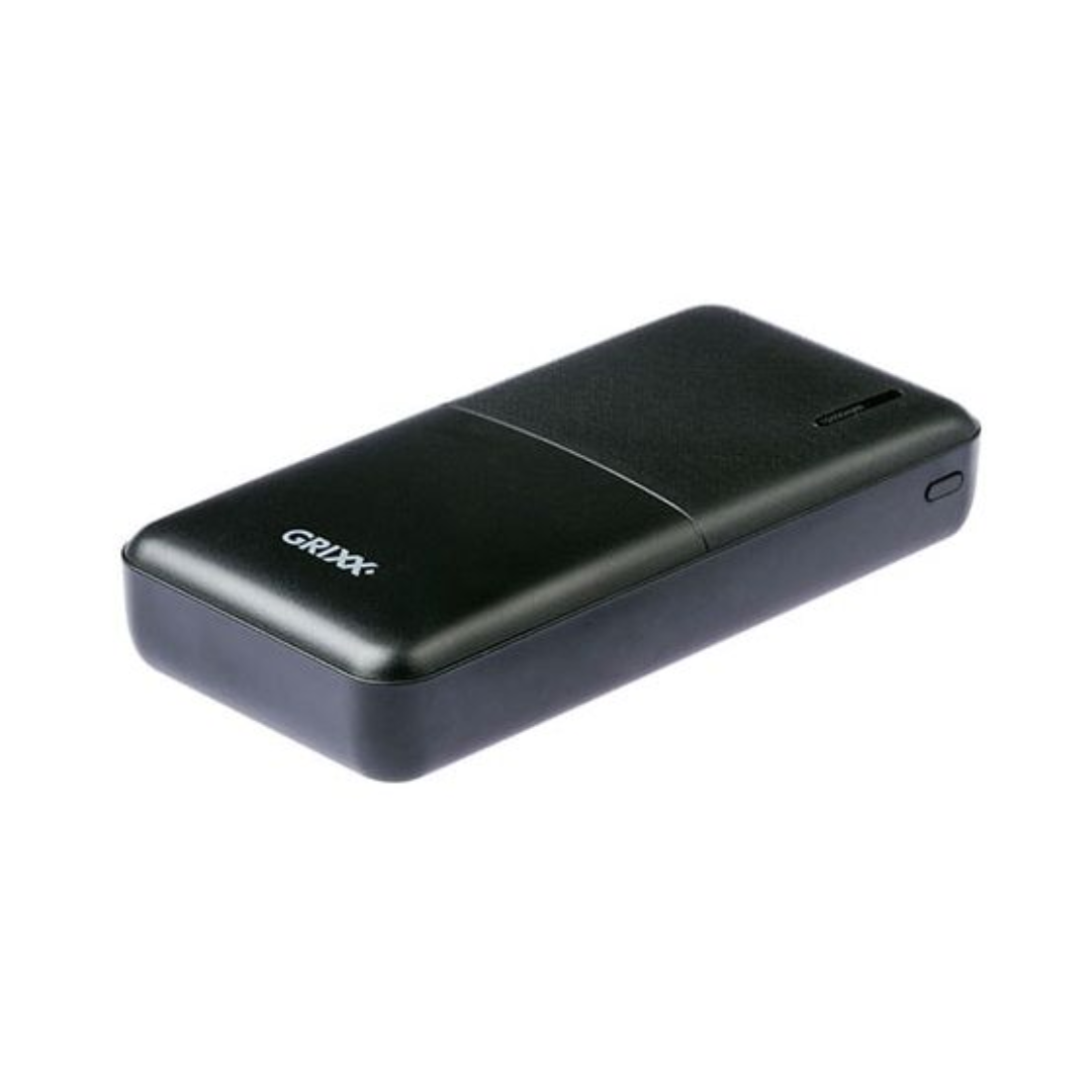 Baterie externa GRIXX Optimum - 15000mAh, cu porturi Micro USB si USB-C - neagra