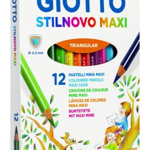 Creioane colorate 12 culori/cutie, GIOTTO Stilnovo Maxi