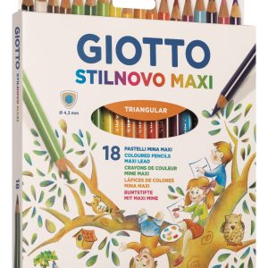 Creioane colorate 18 culori/cutie, GIOTTO Stilnovo Maxi