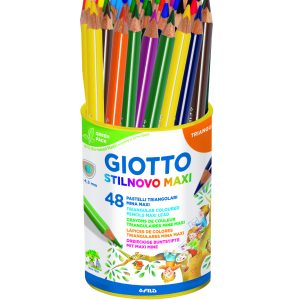 Creioane colorate 48 culori/tub, GIOTTO Stilnovo Maxi