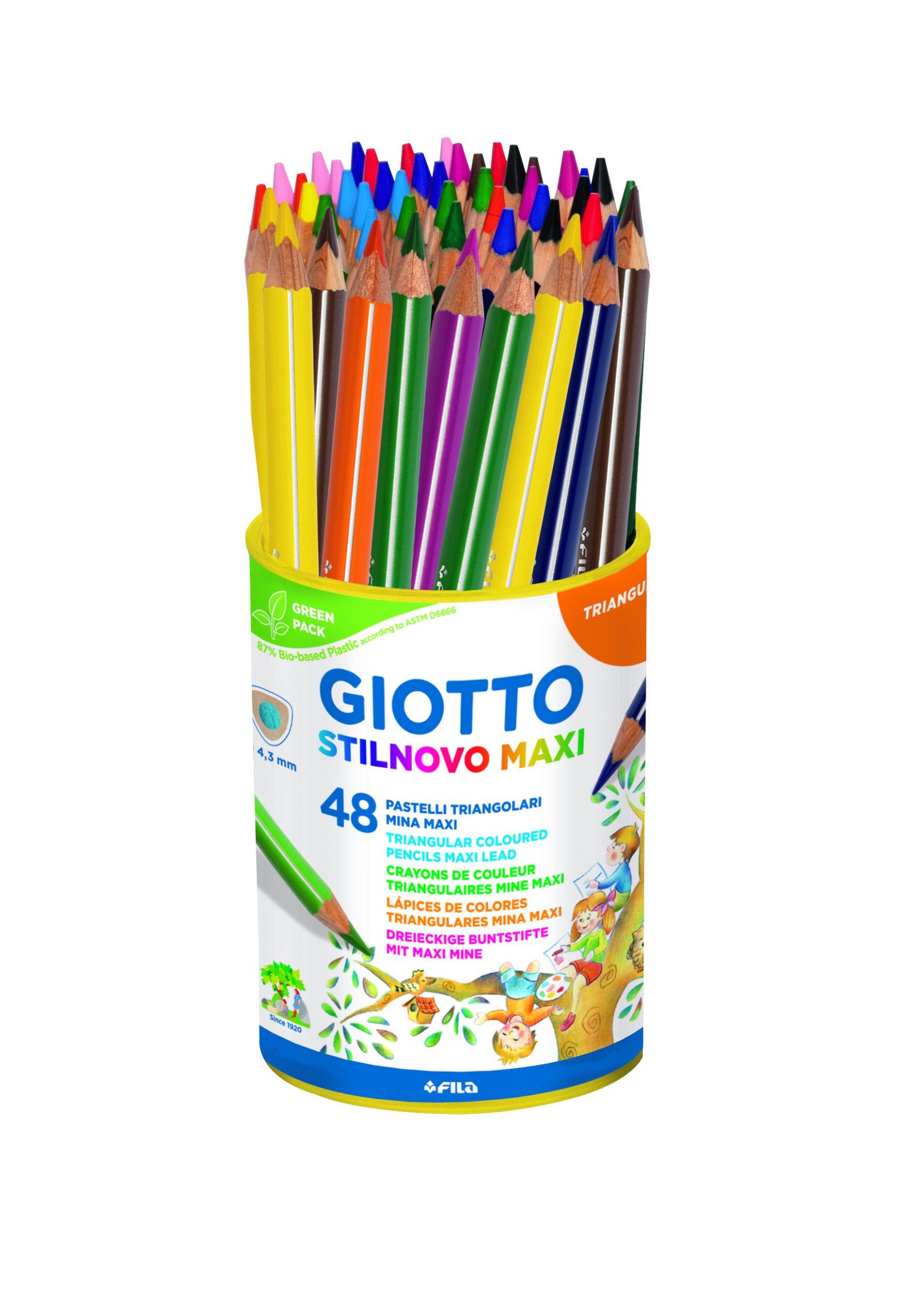 Creioane colorate 48 culori/tub, GIOTTO Stilnovo Maxi