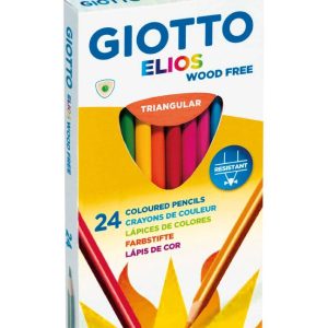 Creioane colorate, cutie carton, 24 culori/cutie, GIOTTO Elios