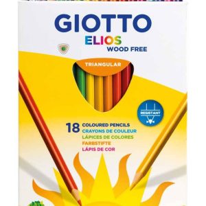 Creioane colorate, cutie carton, 18 culori/cutie, GIOTTO Elios