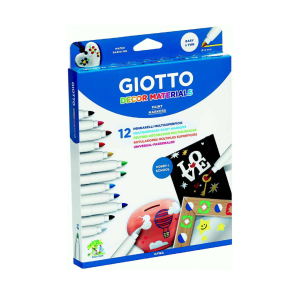 Markere cu vopsea, 12 culori/set, GIOTTO Decor Materials