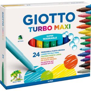 Carioca lavabila, varf 5mm, 24 culori/cutie, GIOTTO Turbo Maxi