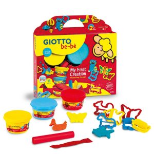 Kit plastilina dough 3 culori x 100 grame + ustensile modelaj, GIOTTO be-be My First Creation