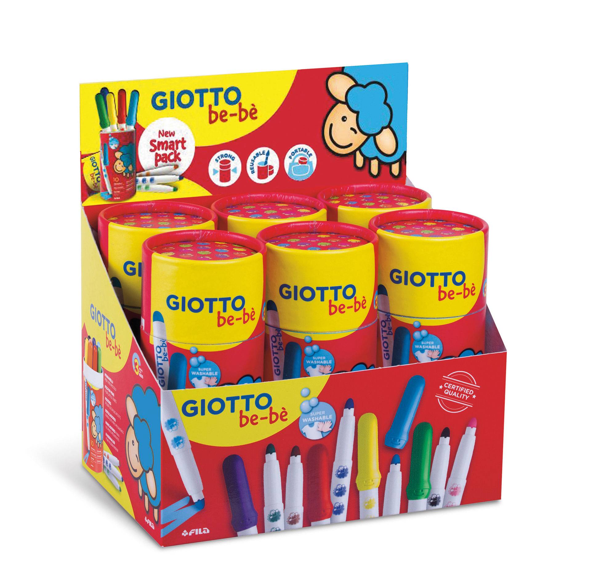 Carioca super lavabila, varf 5mm, 10 culori/tub, GIOTTO be-be