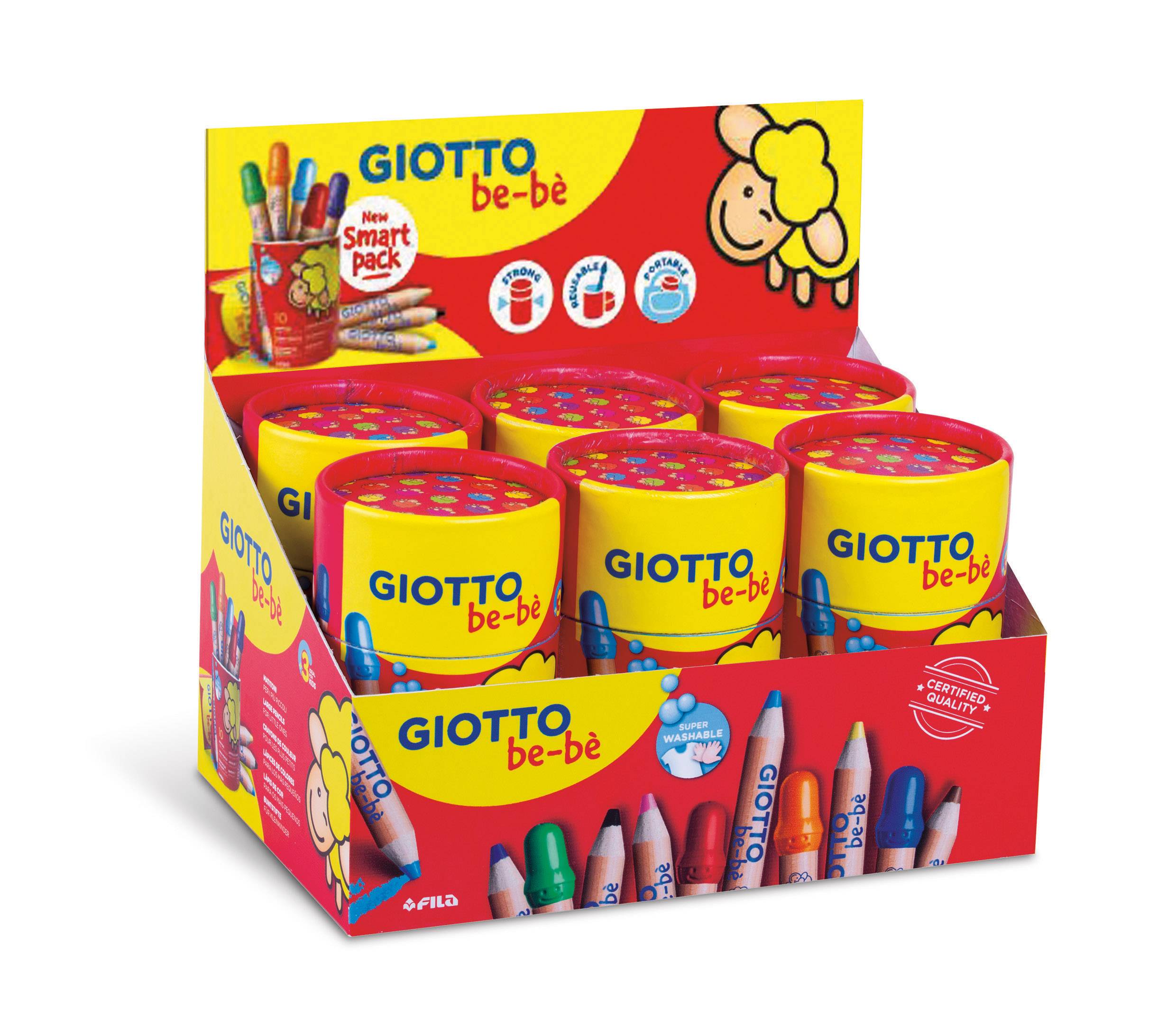 Creioane colorate jumbo, 10 culori/tub, GIOTTO be-be