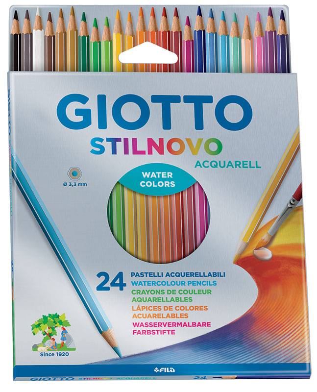 Creioane colorate 24 culori/cutie, GIOTTO Stilnovo Aquarell