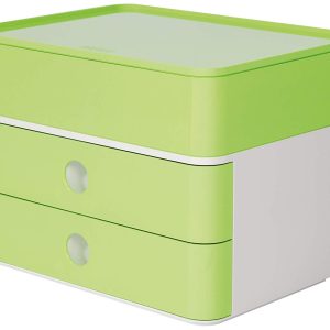 Suport cu 2 sertare + cutie ustensile HAN Allison Smart Box Plus - verde lime