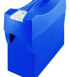 Suport plastic pentru 20 dosare suspendabile, cu capac, HAN Swing Plus - albastru